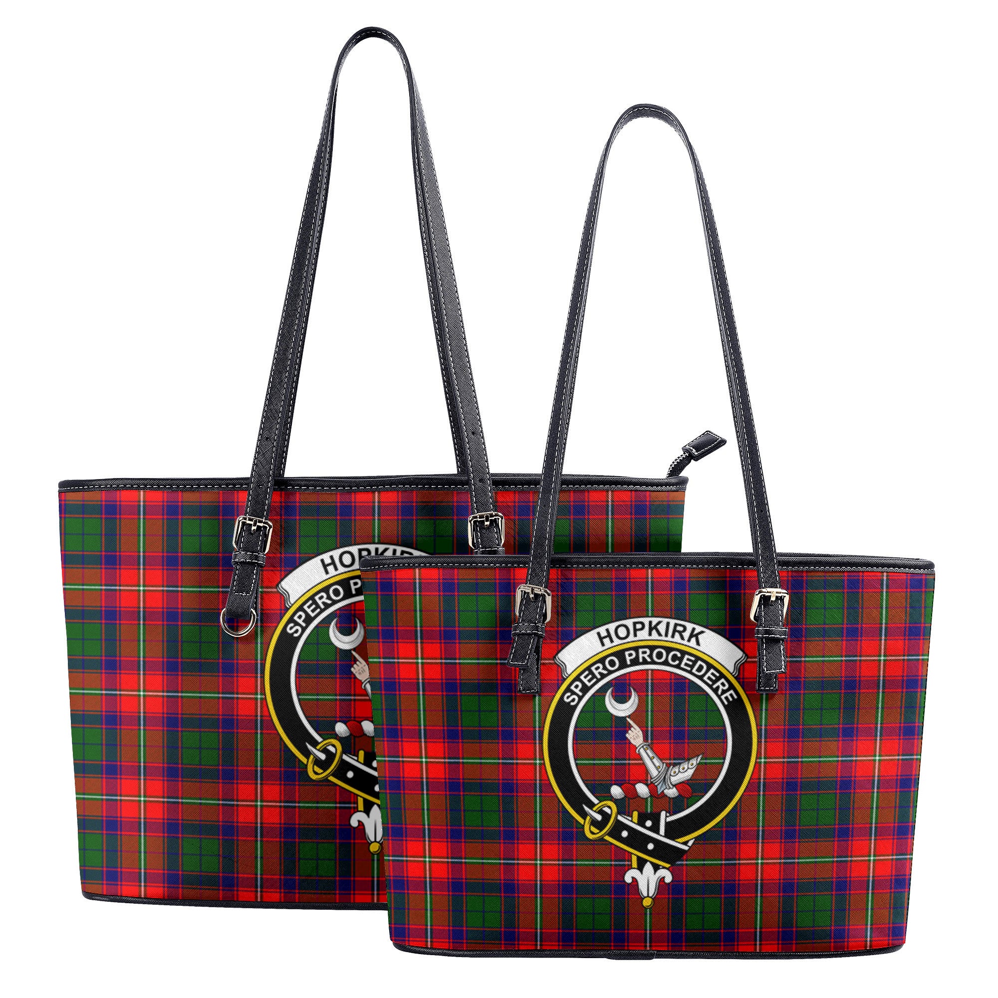 Hopkirk Tartan Crest Leather Tote Bag