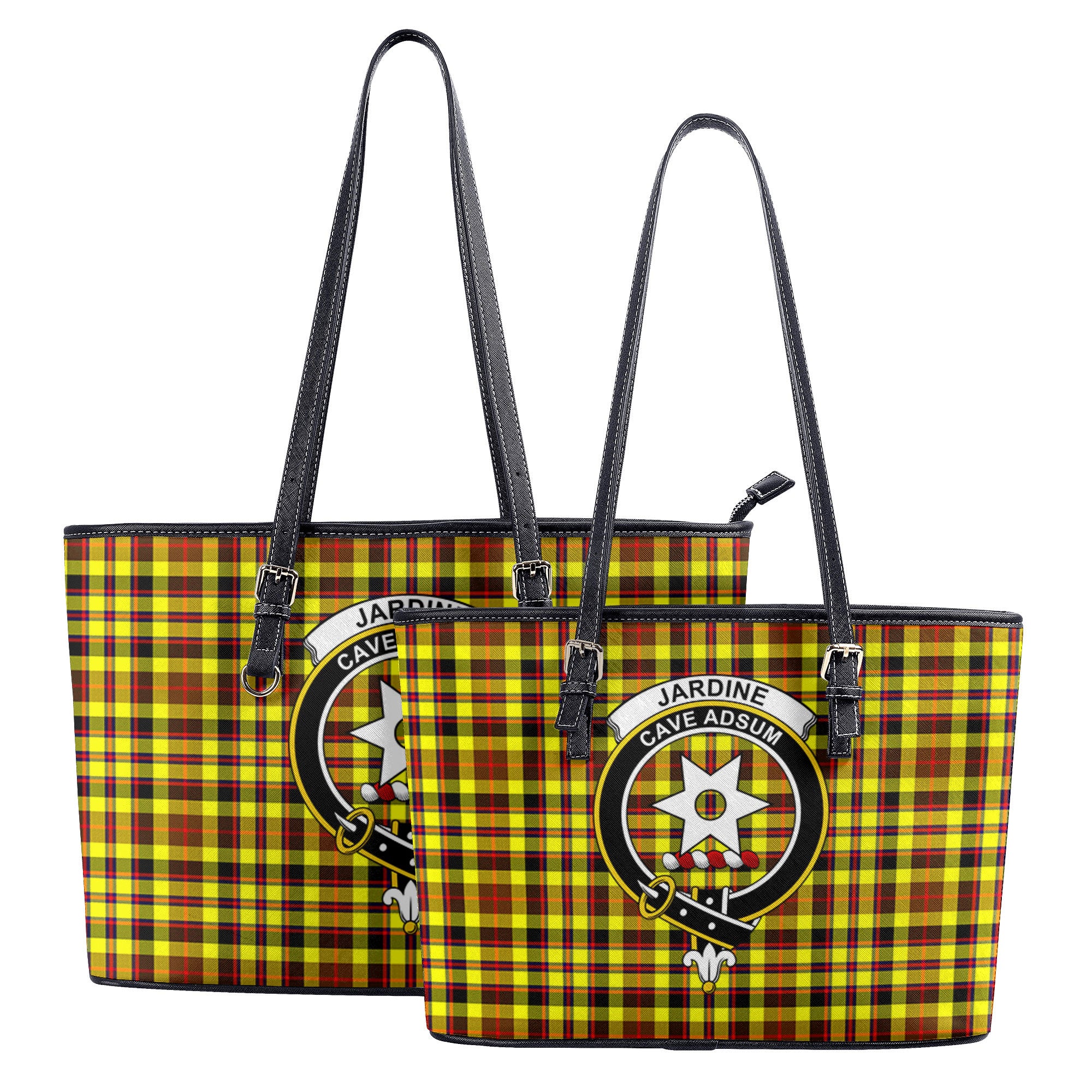 Jardine Tartan Crest Leather Tote Bag