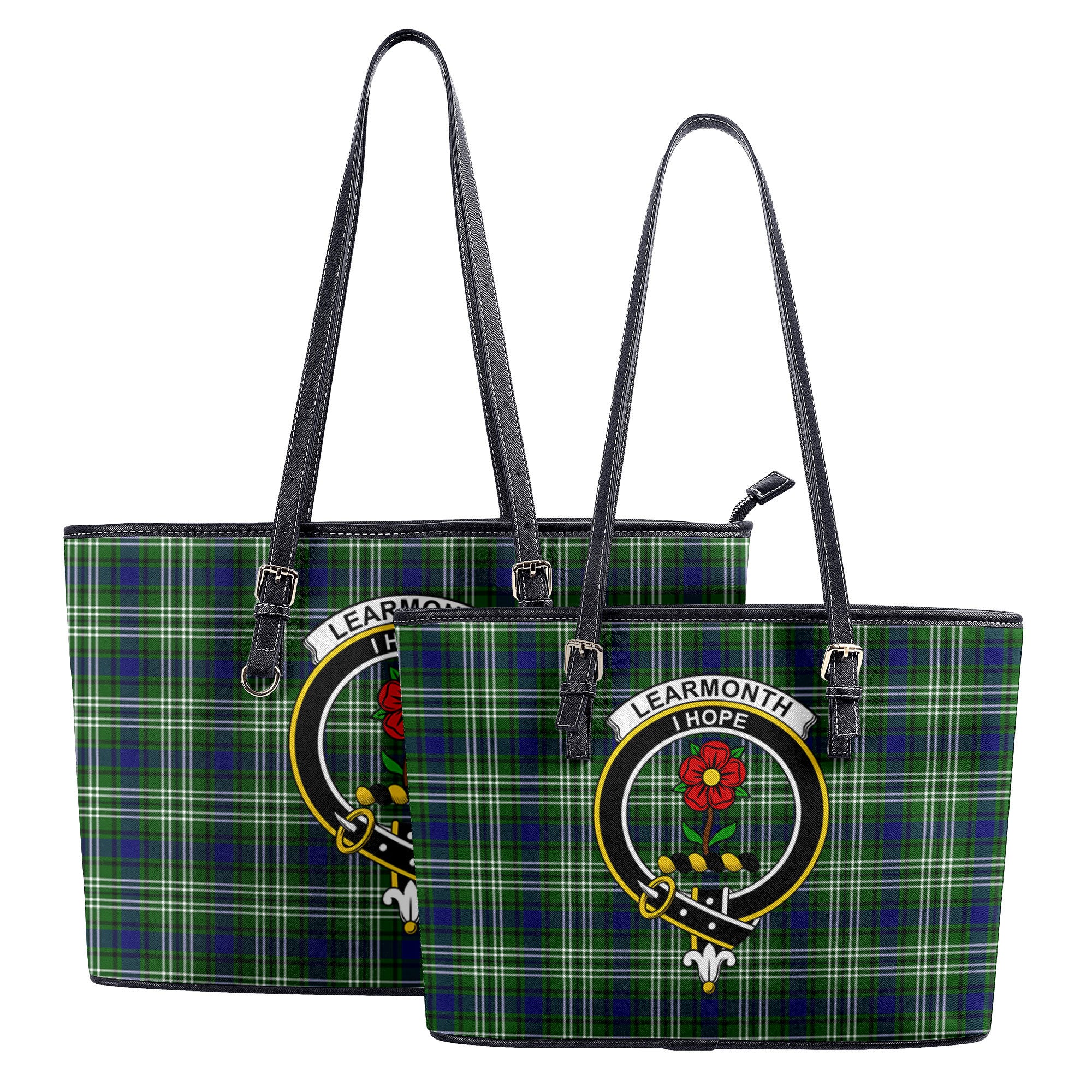 Learmonth Tartan Crest Leather Tote Bag