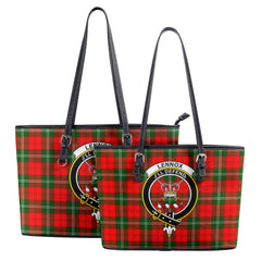 Lennox (Lennox Kincaid) Tartan Crest Leather Tote Bag