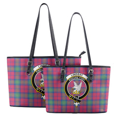 Lindsay Ancient Tartan Crest Leather Tote Bag