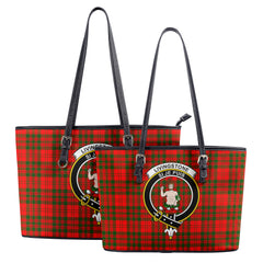 Livingstone Tartan Crest Leather Tote Bag