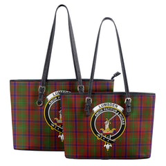 Lumsden Tartan Crest Leather Tote Bag