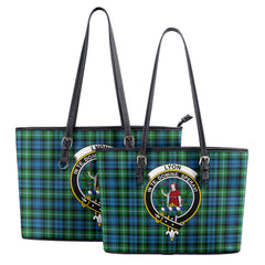 Lyon Tartan Crest Leather Tote Bag