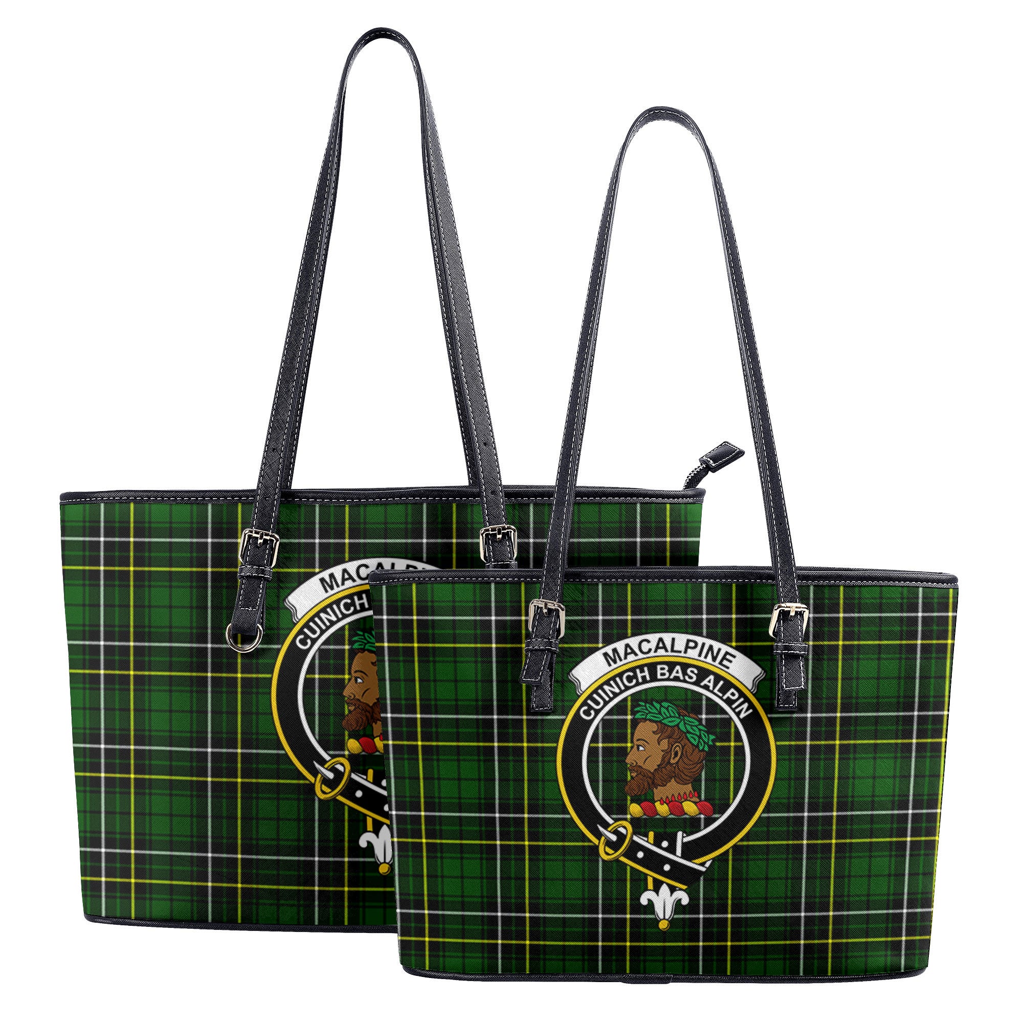 MacAlpine Modern Tartan Crest Leather Tote Bag