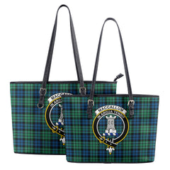 MacCallum Ancient Tartan Crest Leather Tote Bag