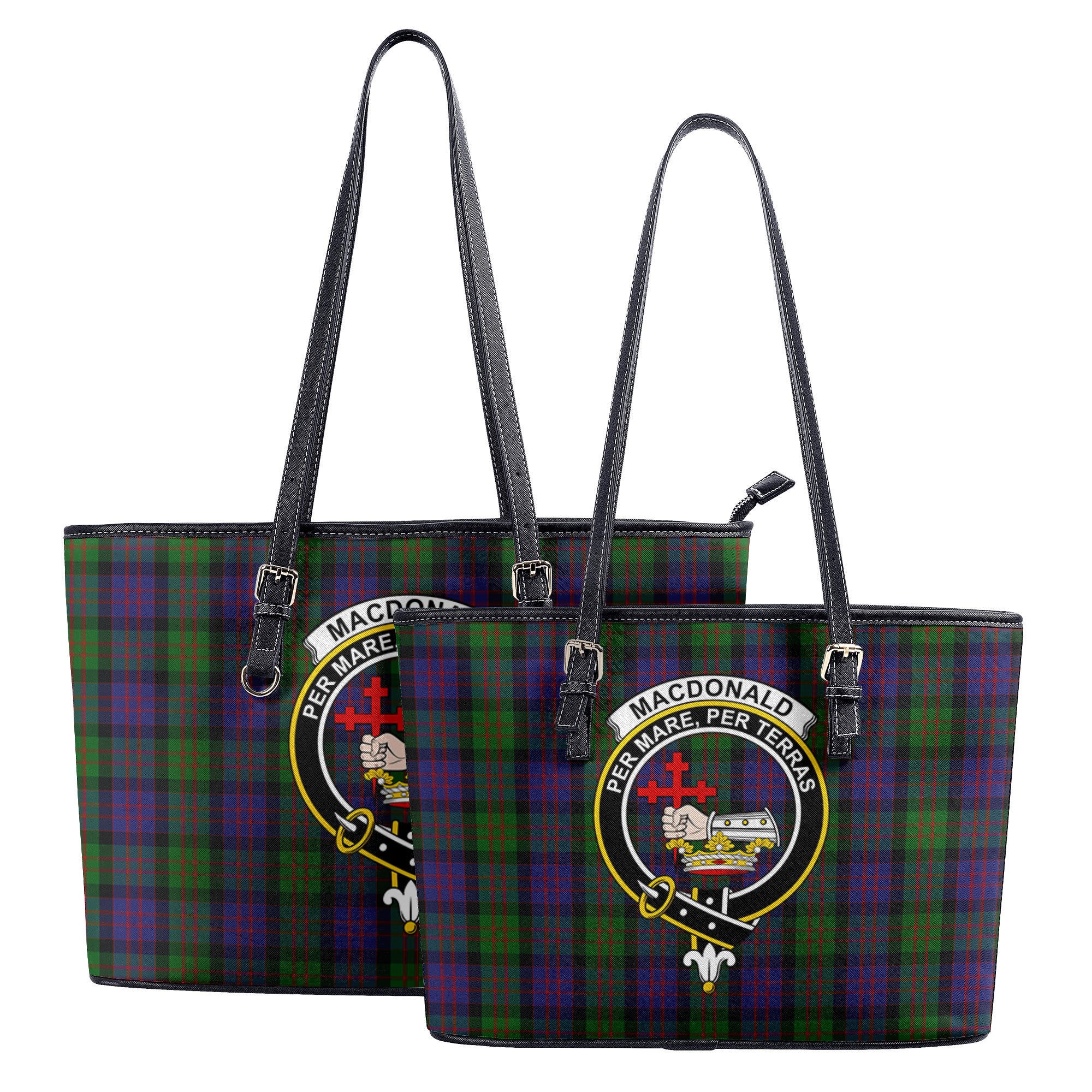 MacDonald Tartan Crest Leather Tote Bag