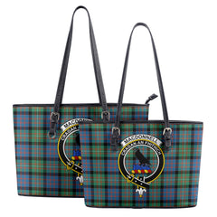 MacDonnell of Glengarry Ancient Tartan Crest Leather Tote Bag