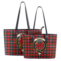 MacDuff Modern Tartan Crest Leather Tote Bag