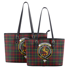 MacKintosh Hunting Modern Tartan Crest Leather Tote Bag