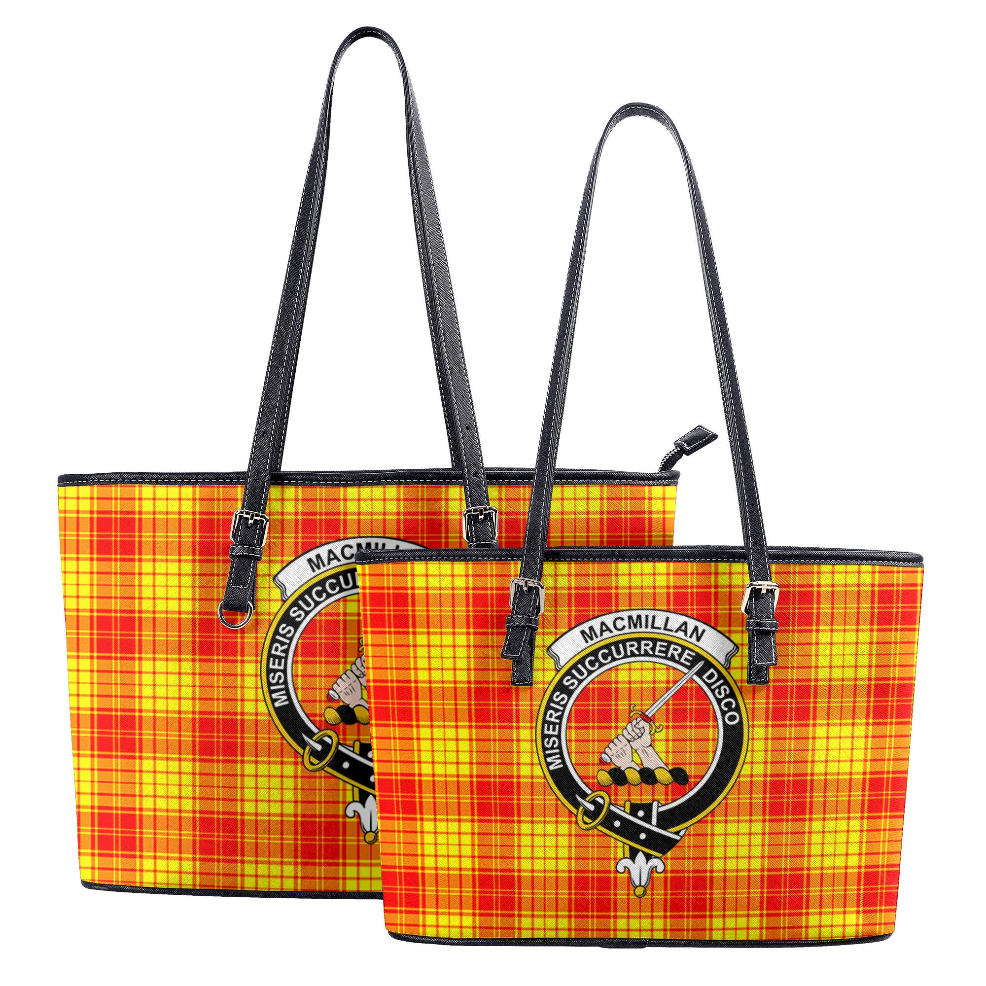 MacMillan Clan Tartan Crest Leather Tote Bag