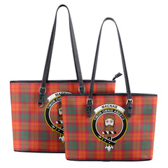 MacNab Ancient Tartan Crest Leather Tote Bag