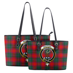 MacPhail Clan Tartan Crest Leather Tote Bag