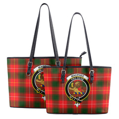 MacPhee Modern Tartan Crest Leather Tote Bag