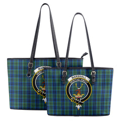 Marshall Tartan Crest Leather Tote Bag