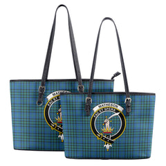 Matheson Hunting Ancient Tartan Crest Leather Tote Bag