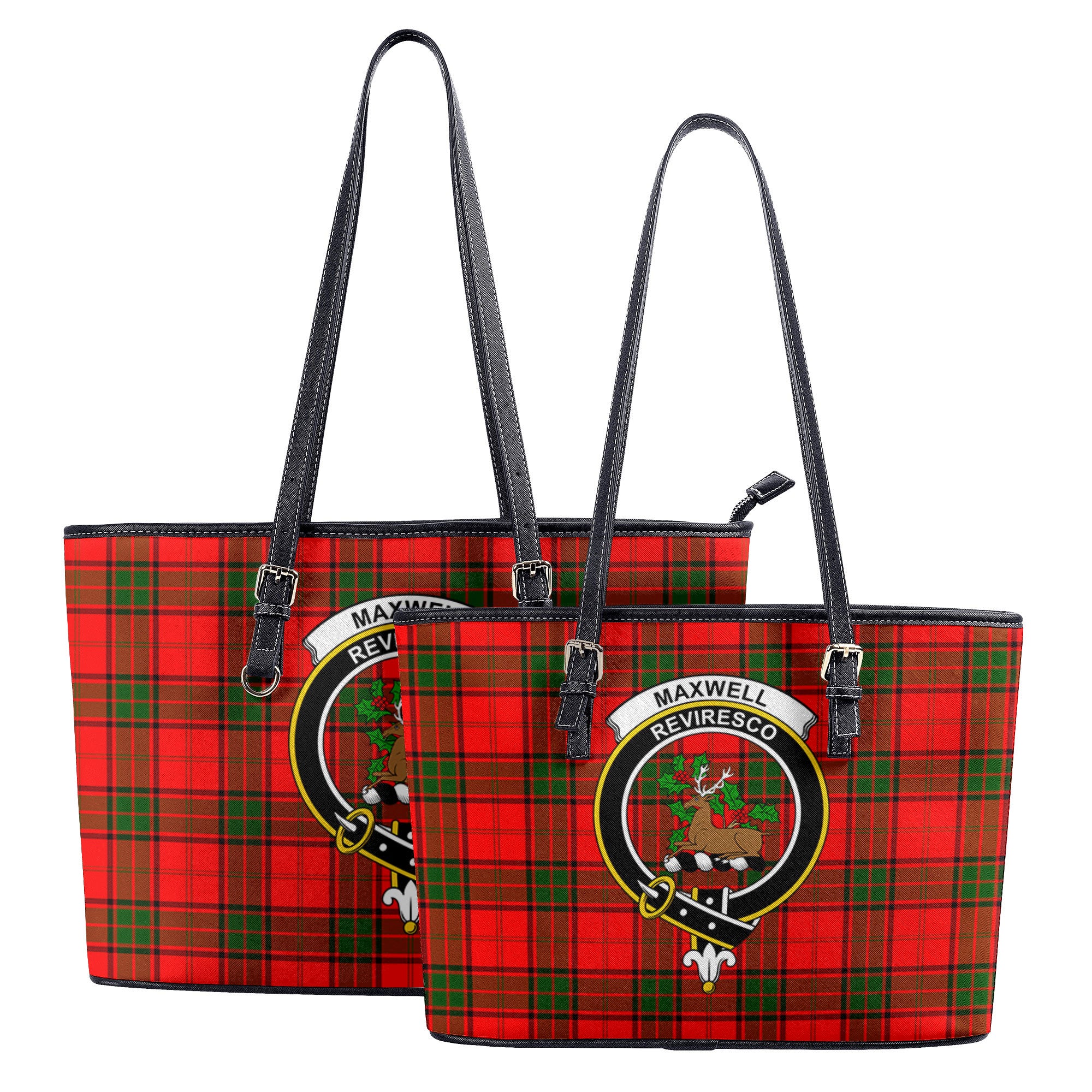 Maxwell Modern Tartan Crest Leather Tote Bag