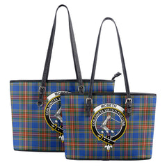 McBeth Ancient Tartan Crest Leather Tote Bag