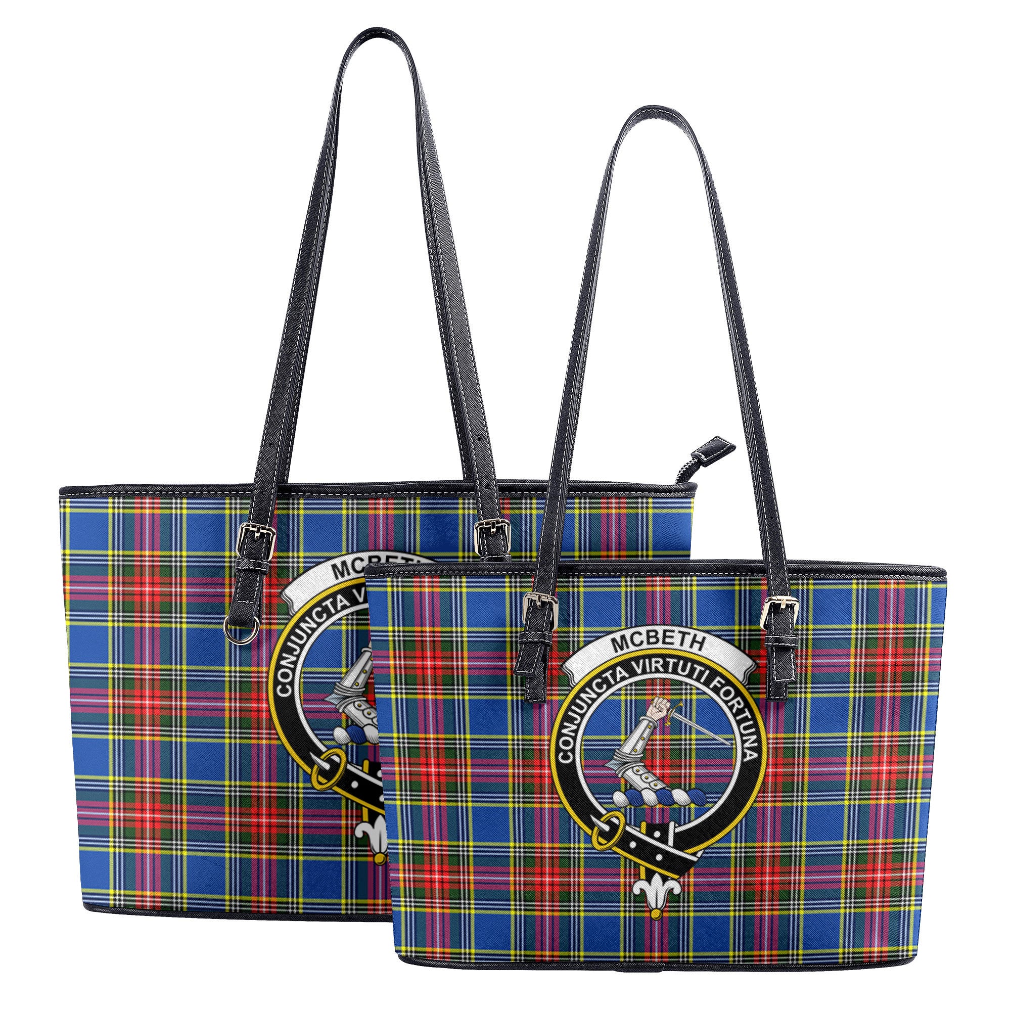 McBeth Modern Tartan Crest Leather Tote Bag