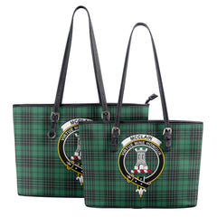 McClain Hunting Ancient Tartan Crest Leather Tote Bag