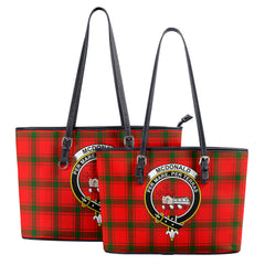 McDonald of Sleat Tartan Crest Leather Tote Bag