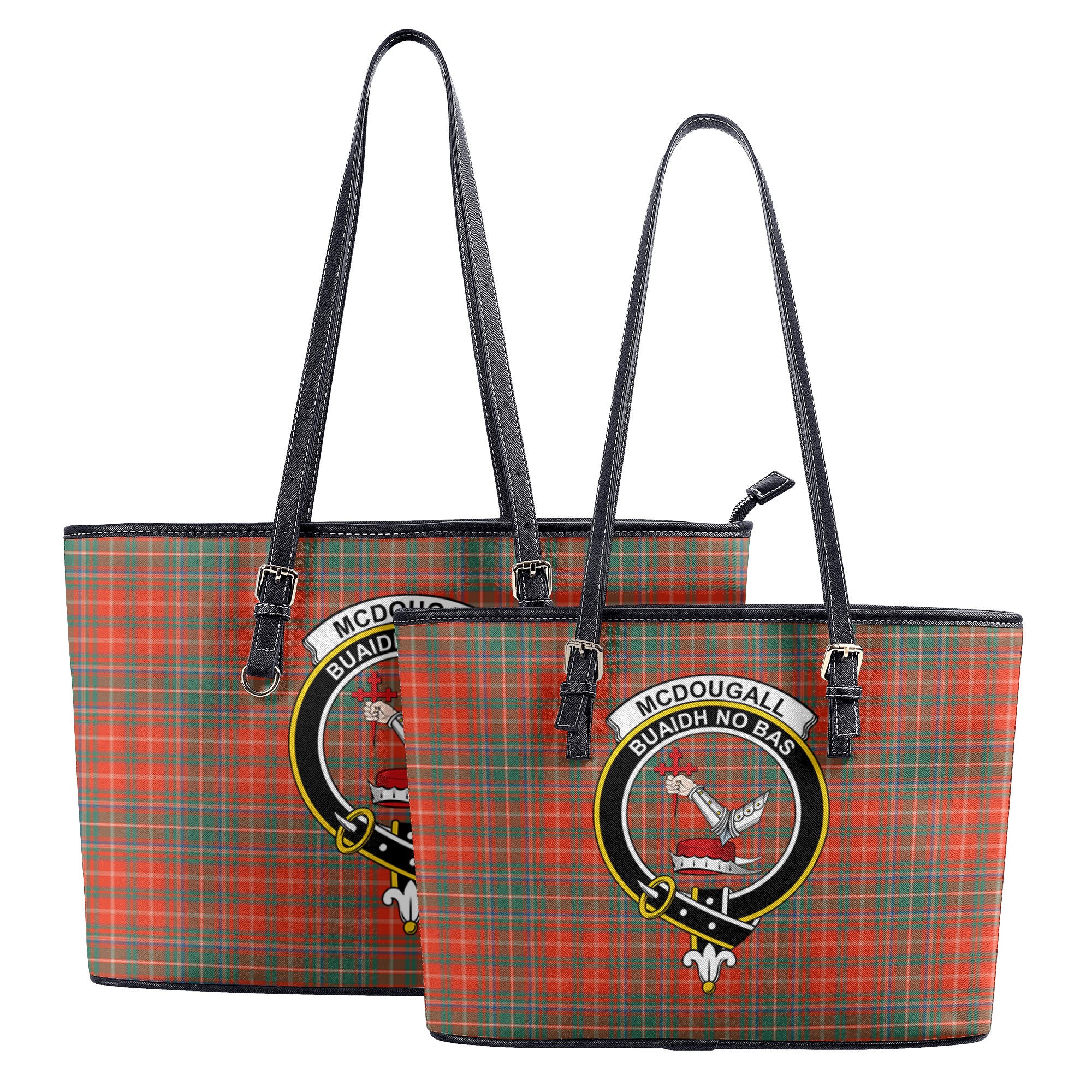 McDougall Ancient Tartan Crest Leather Tote Bag