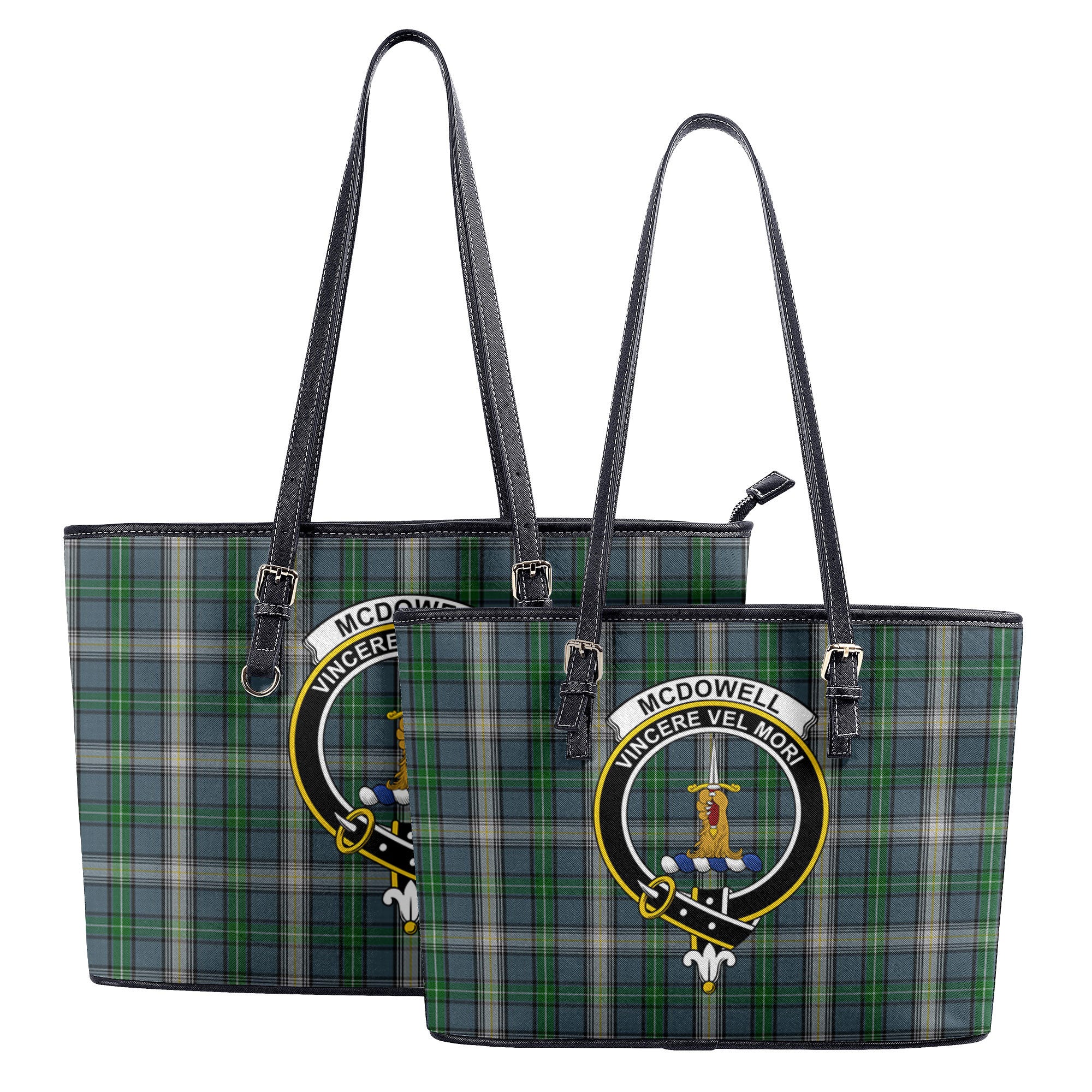 McDowell (MacDowell) Tartan Crest Leather Tote Bag