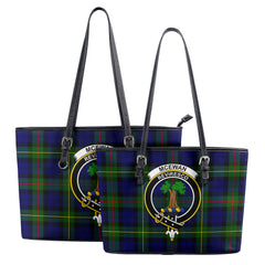 McEwan Modern Tartan Crest Leather Tote Bag