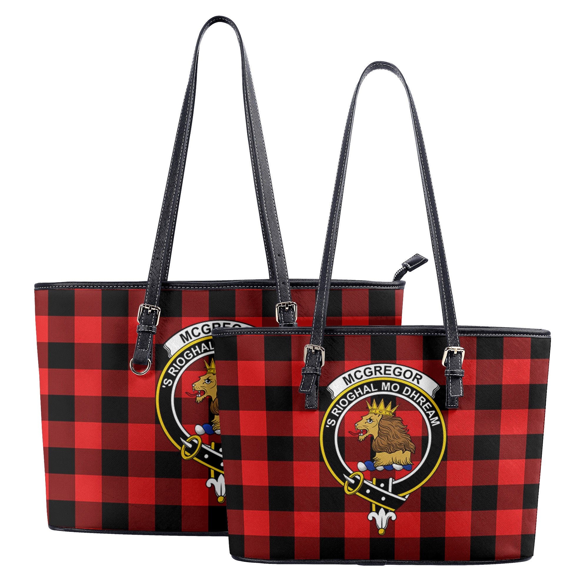 McGregor Rob Roy Modern Tartan Crest Leather Tote Bag