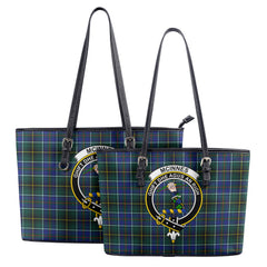 McInnes Modern Tartan Crest Leather Tote Bag