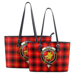 McIver Modern Tartan Crest Leather Tote Bag