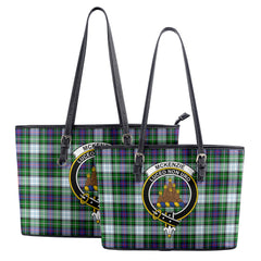 McKenzie Dress Modern Tartan Crest Leather Tote Bag