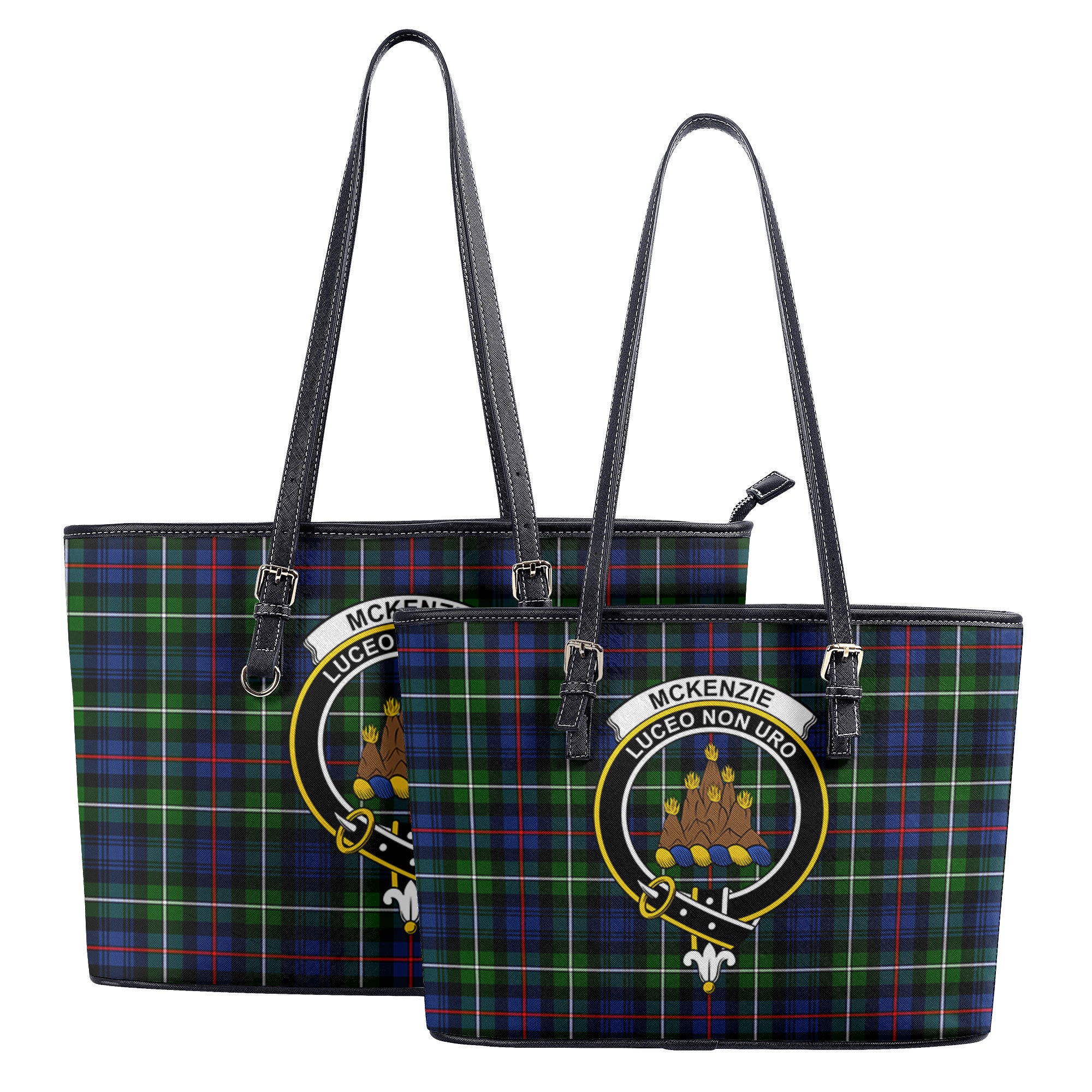 McKenzie Tartan Crest Leather Tote Bag