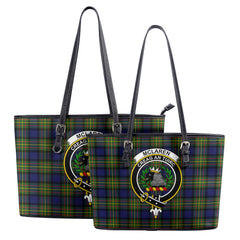 McLaren Modern Tartan Crest Leather Tote Bag