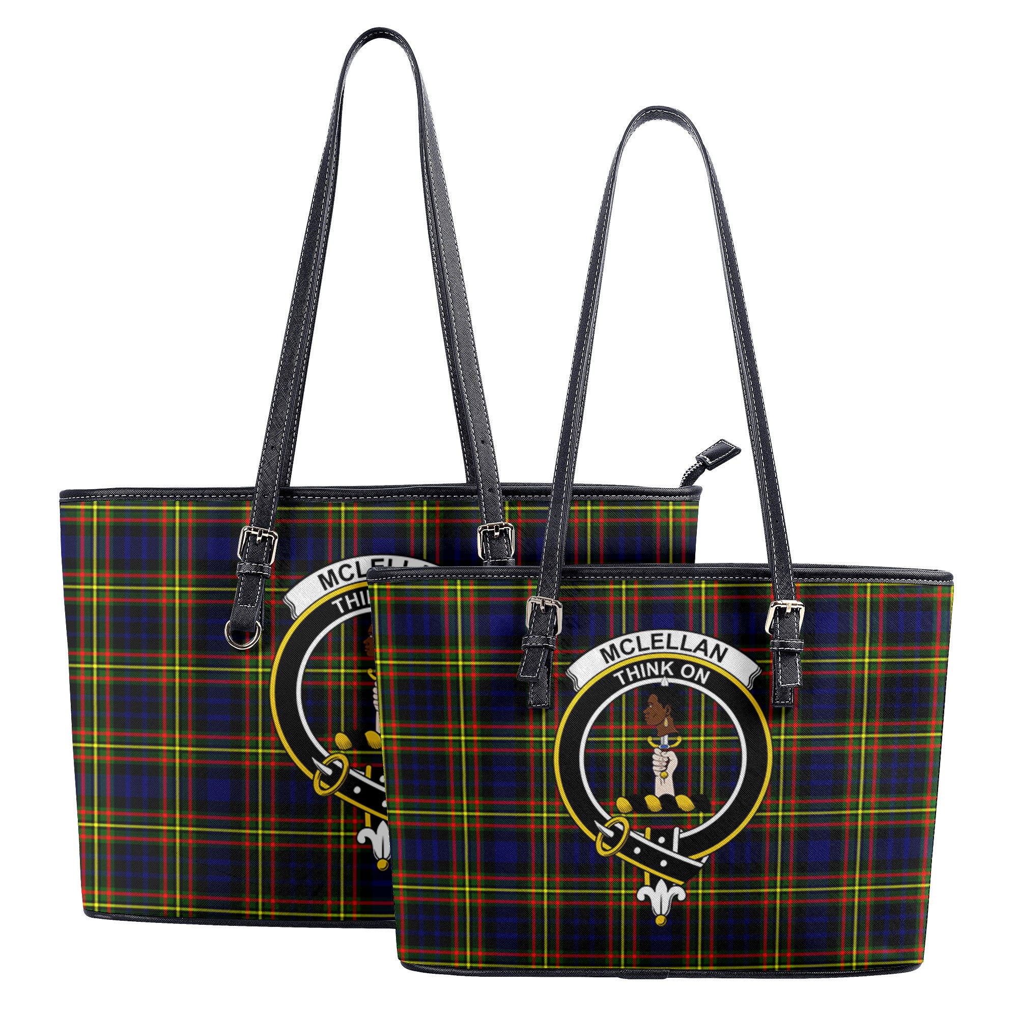 McLellan Modern Tartan Crest Leather Tote Bag