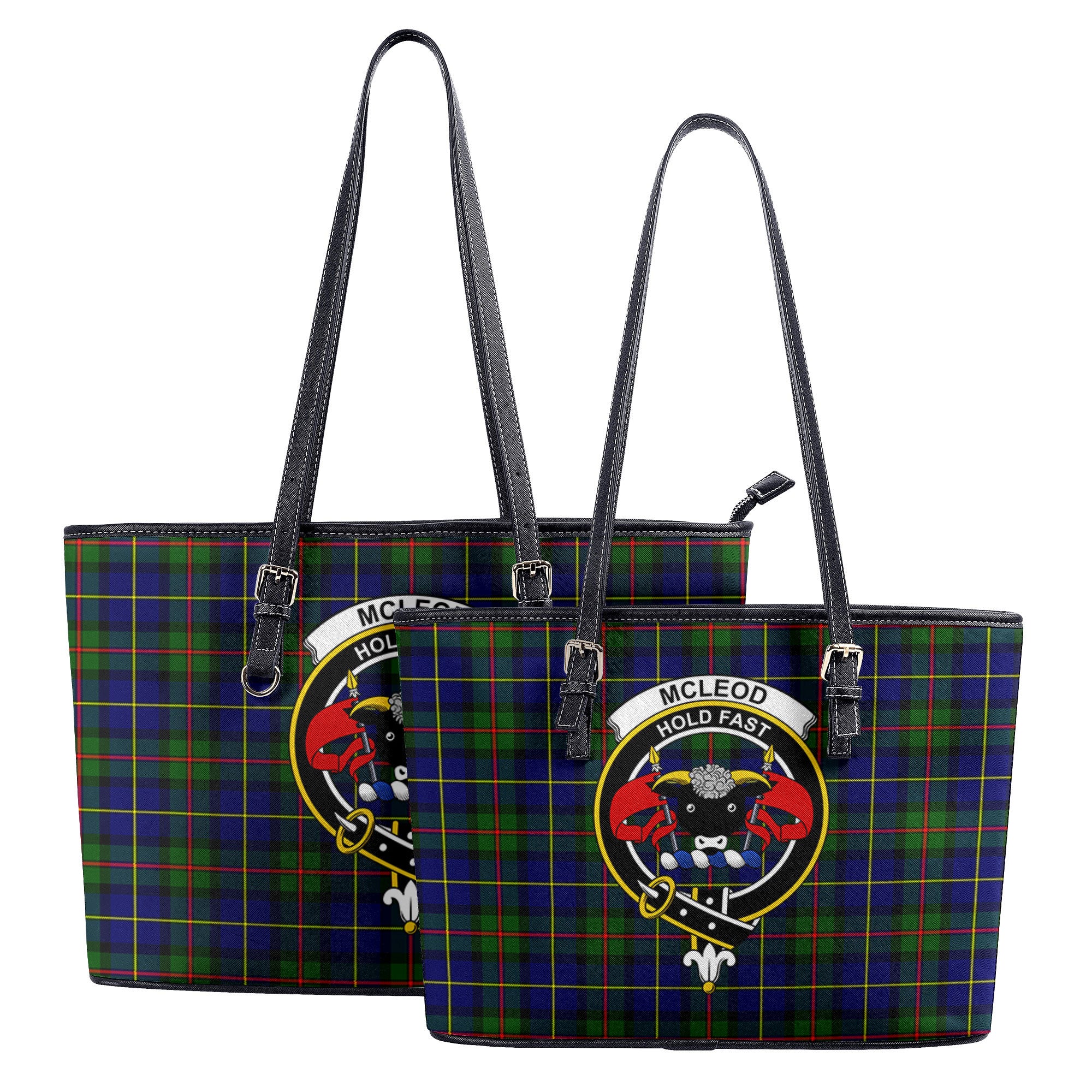 McLeod of Harris Modern Tartan Crest Leather Tote Bag