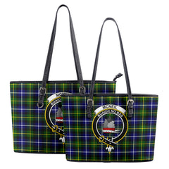 McNeil of Barra Modern Tartan Crest Leather Tote Bag