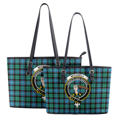 Mitchell Ancient Tartan Crest Leather Tote Bag