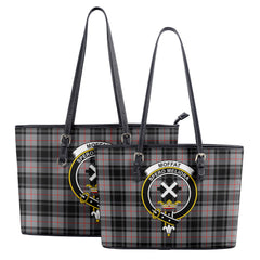 Moffat Modern Tartan Crest Leather Tote Bag