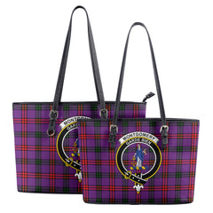 Montgomery Modern Tartan Crest Leather Tote Bag