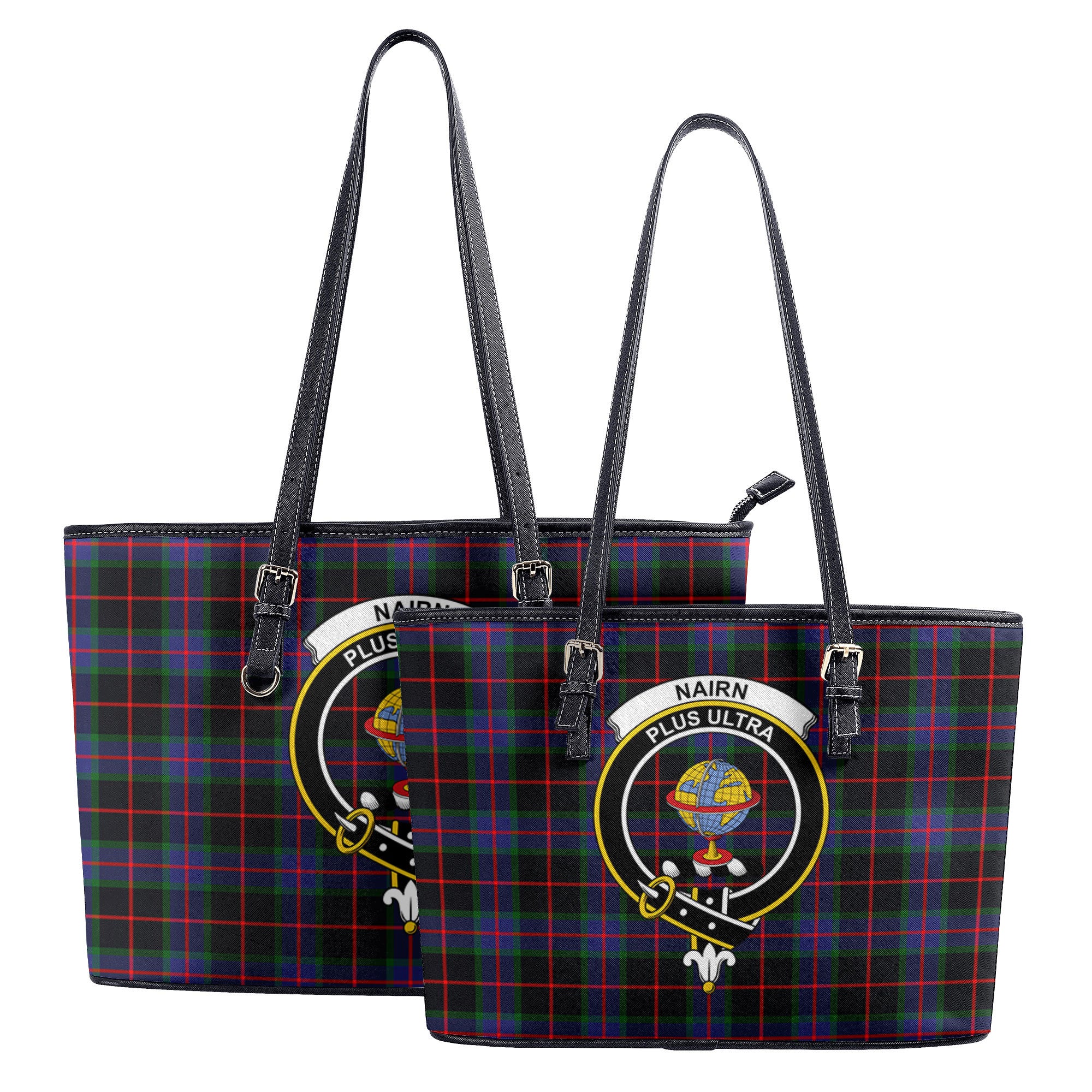 Nairn Tartan Crest Leather Tote Bag