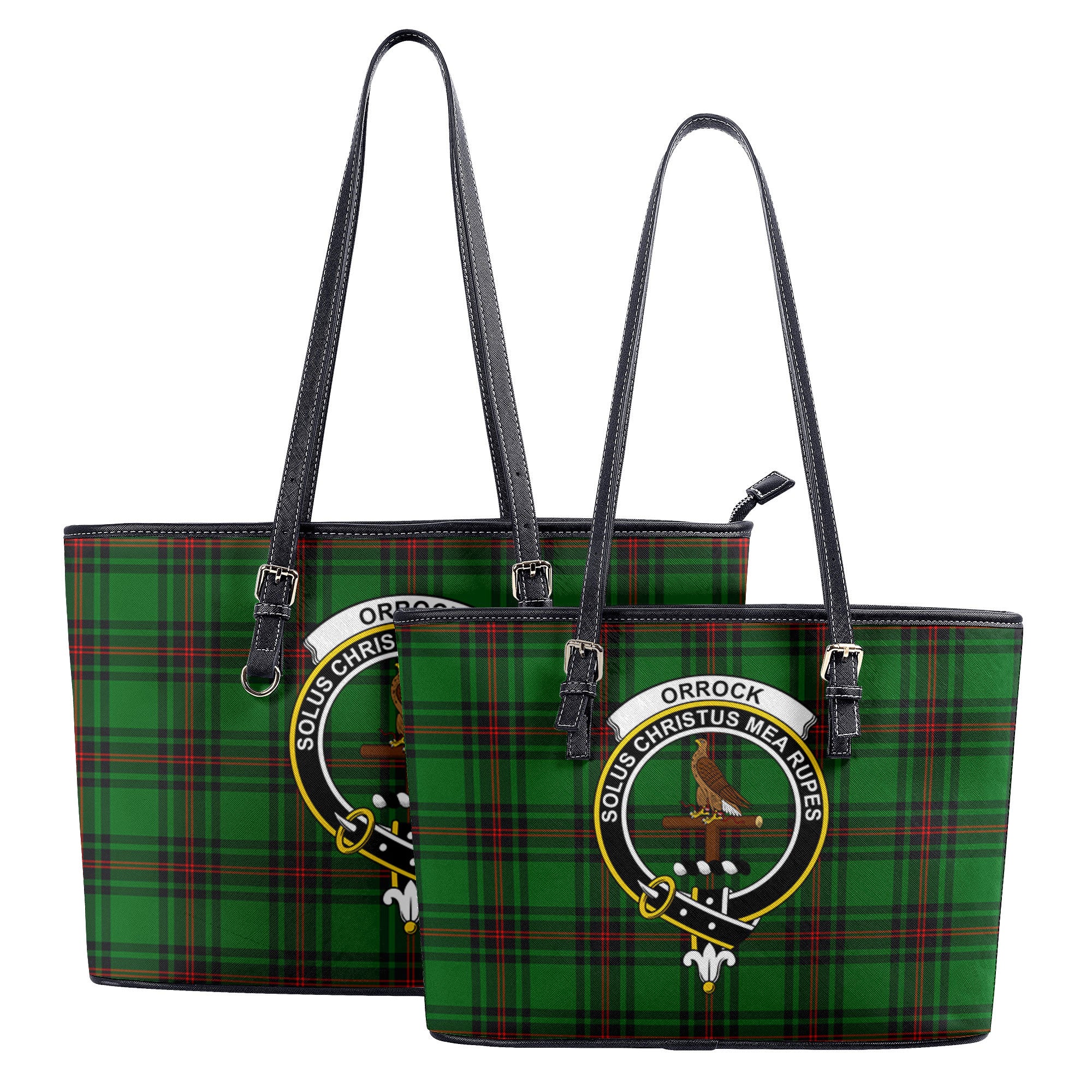 Orrock Tartan Crest Leather Tote Bag