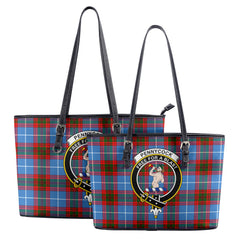 Pennycook Tartan Crest Leather Tote Bag