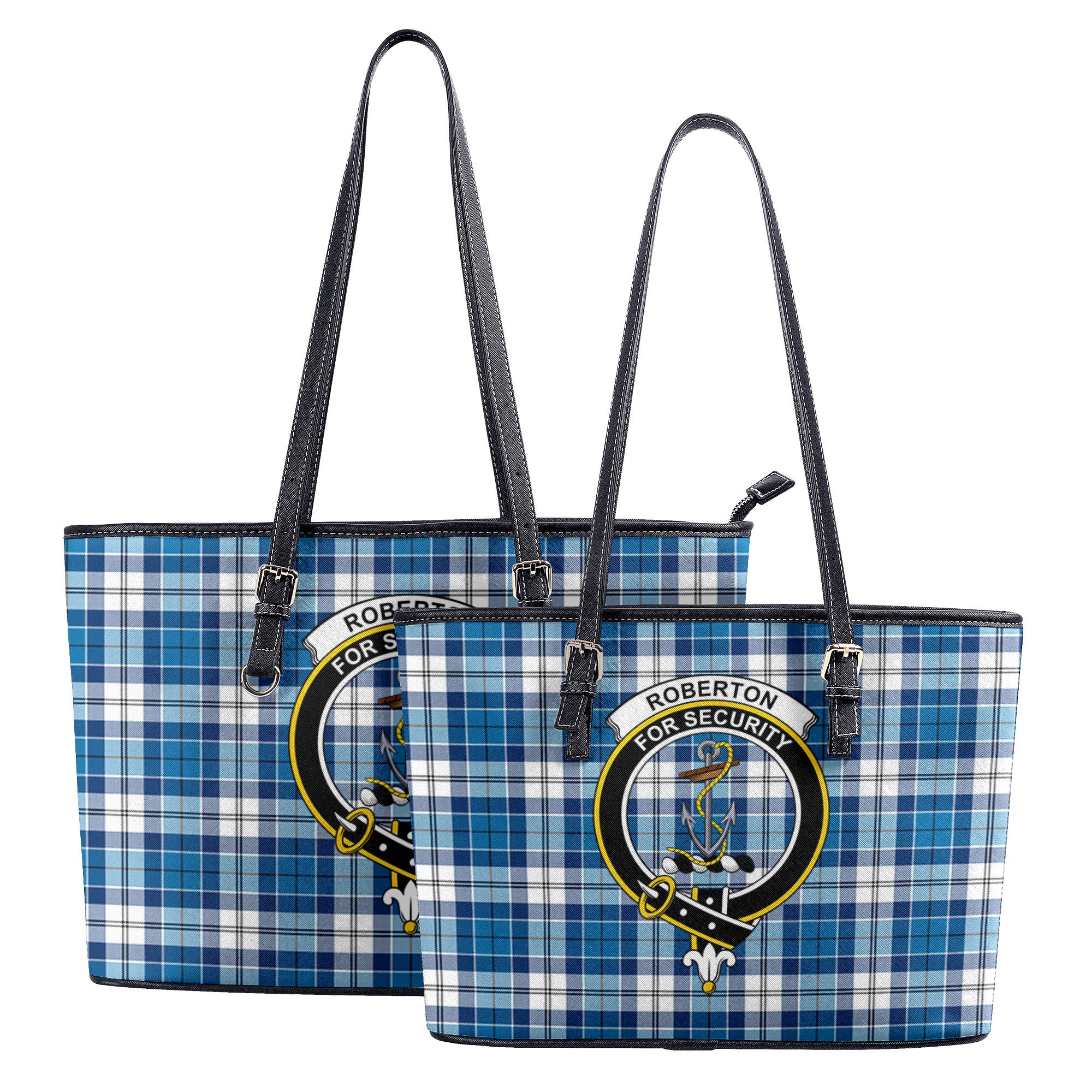 Roberton Tartan Crest Leather Tote Bag