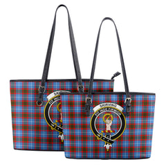 Skirving Tartan Crest Leather Tote Bag