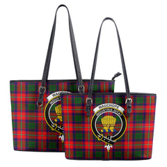 Wauchope (or Waugh) Tartan Crest Leather Tote Bag