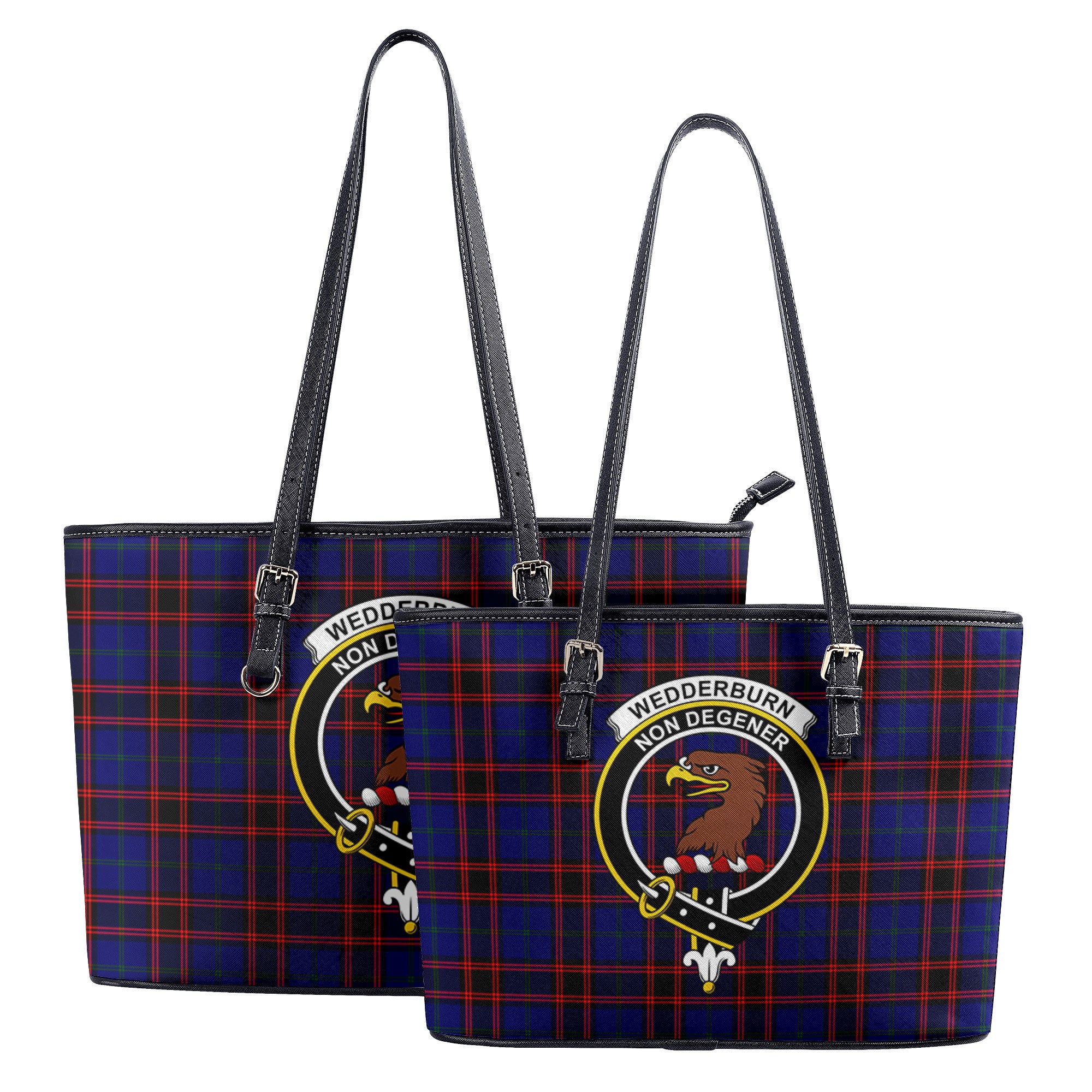 Wedderburn Tartan Crest Leather Tote Bag