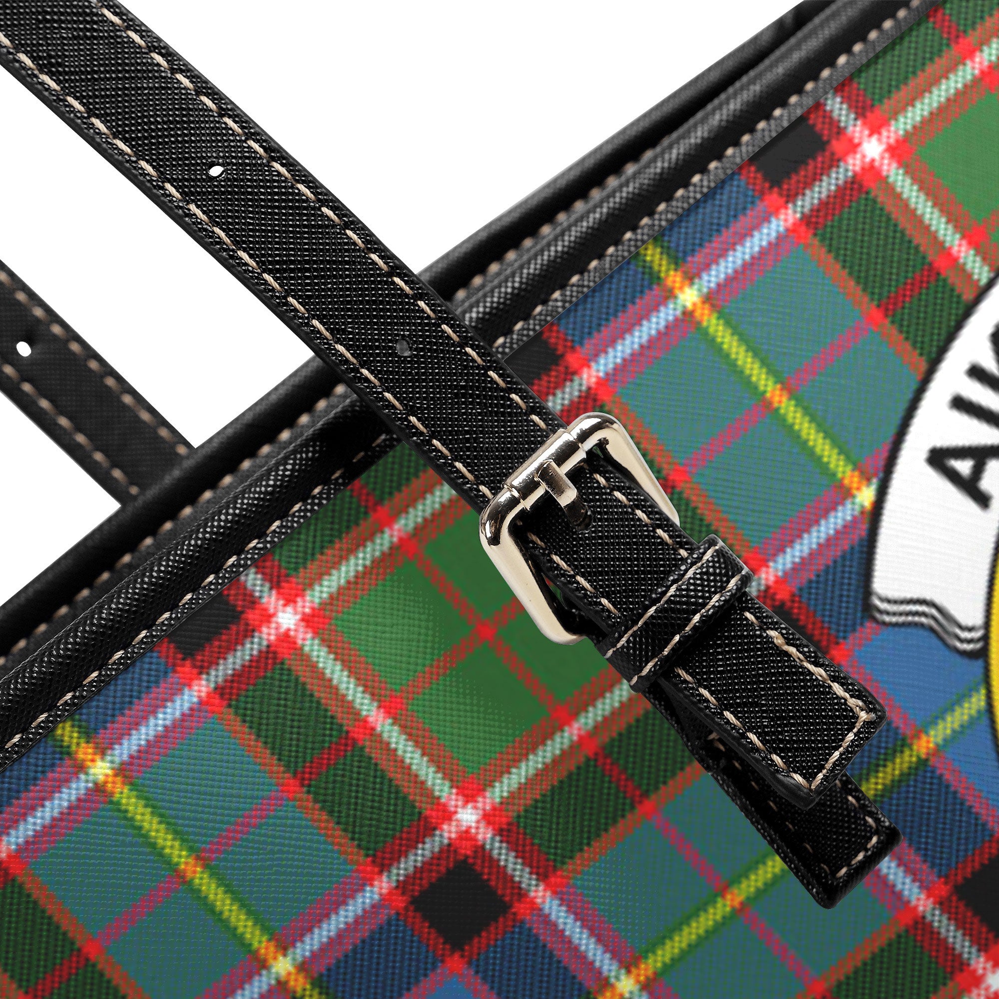 Aikenhead Tartan Crest Leather Tote Bag