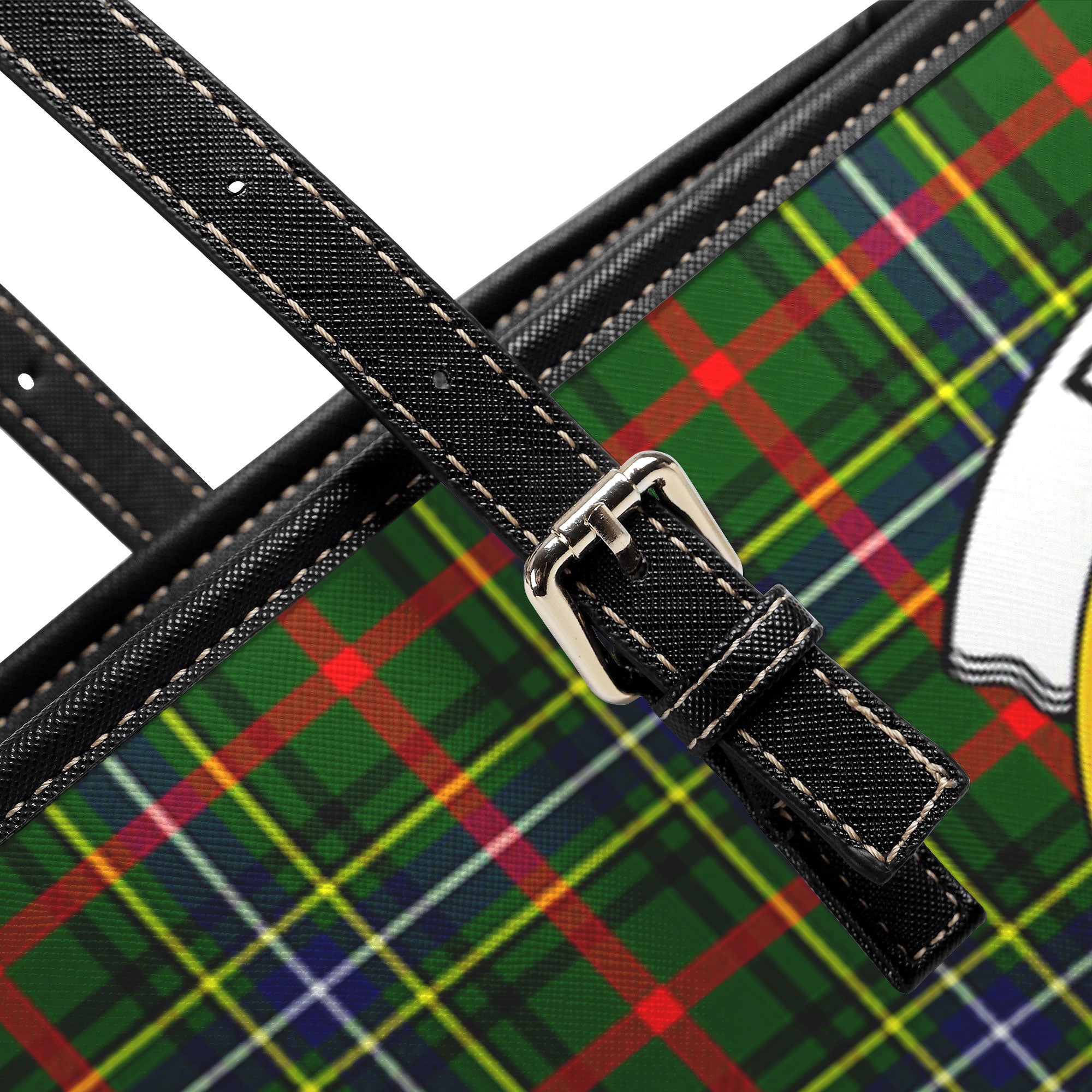 Bisset Tartan Crest Leather Tote Bag