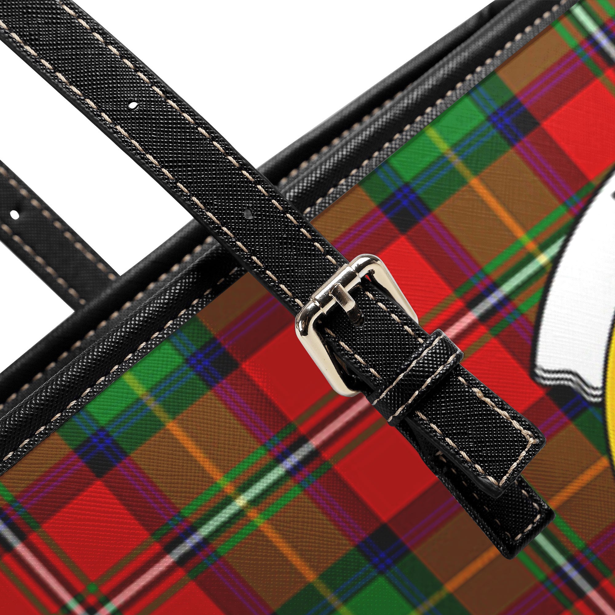 Boyd Modern Tartan Crest Leather Tote Bag